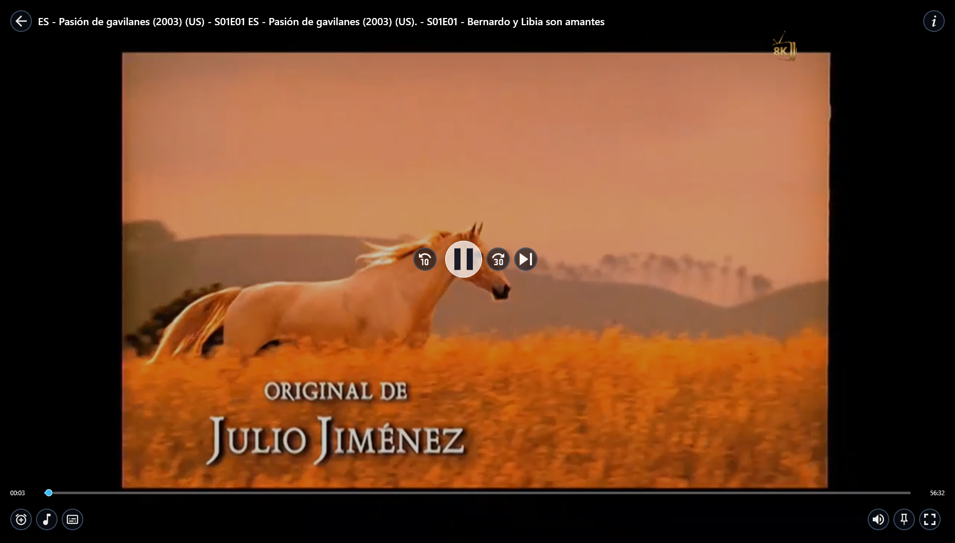 Example playback controls from the user's own IPTV content